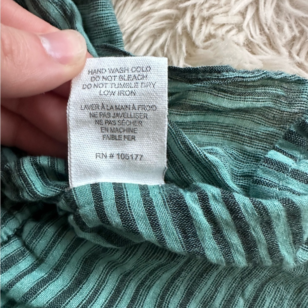 Ulla Johnson Ophelia Cotton Voile Peplum Blouse Teal
Stripe Size 10 - Picture 12 of 16